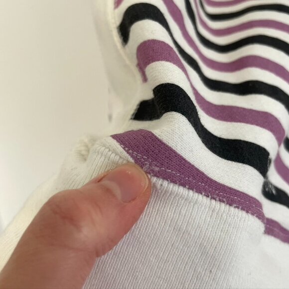 CHAMPION Life Reverse Weave Print Hoodie White Purple Gray Striped Colorblock S - Picture 15 of 16